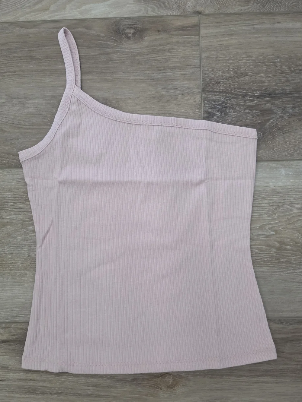 Double Zero Blush Pink One-Shoulder Ribbed Tank